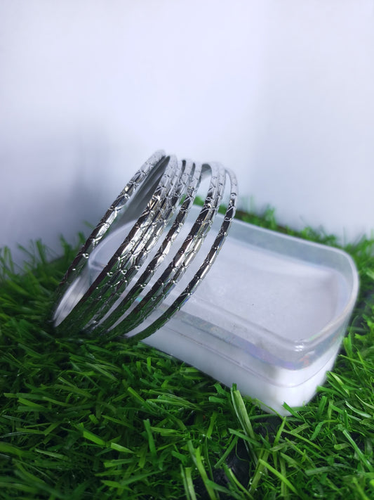 Elegant Silver Bangles Set – Classic & Timeless