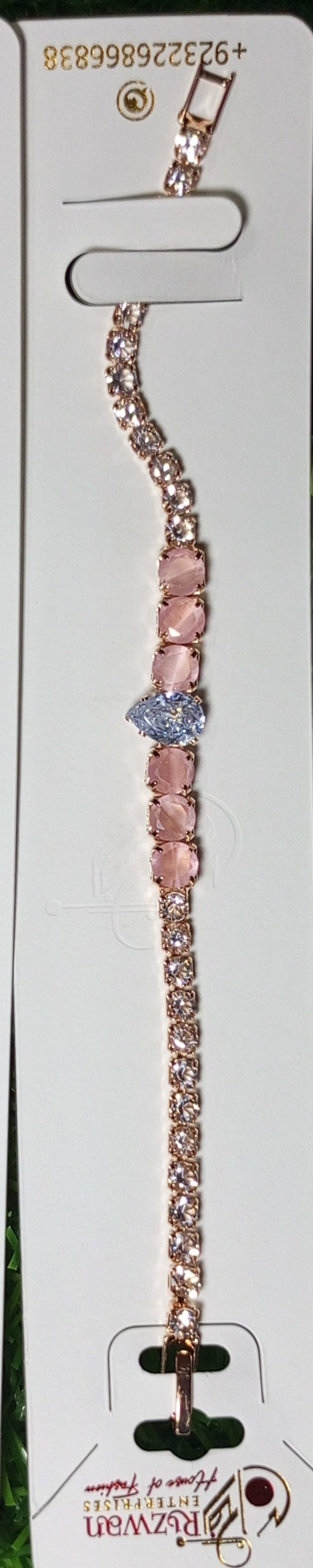 Elegant Rose Gold Tennis Bracelet with Gemstone Accents