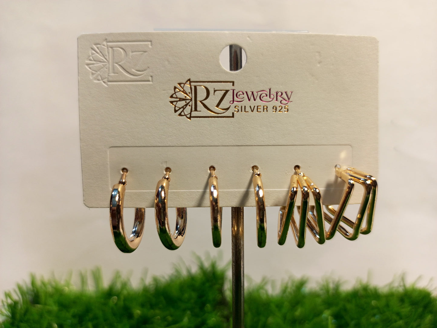 6-Pair Gold & Silver Hoop Earring Set – 925 Silver Jewelry