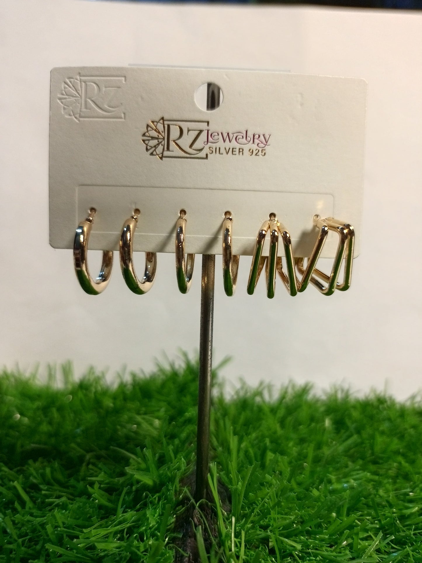 6-Pair Gold & Silver Hoop Earring Set – 925 Silver Jewelry