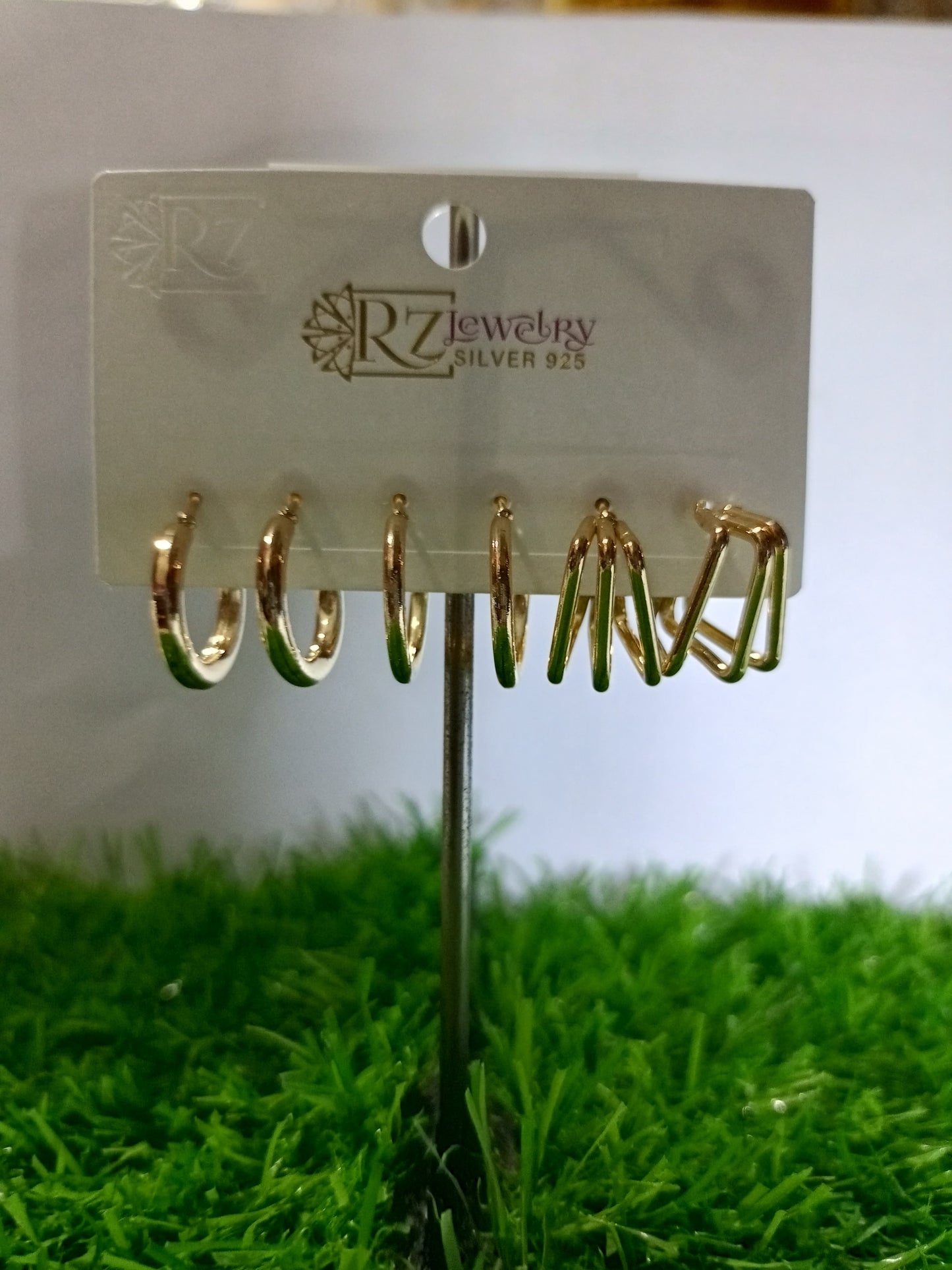 6-Pair Gold & Silver Hoop Earring Set – 925 Silver Jewelry