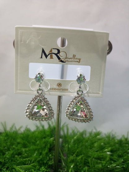 Elegant Triangle Crystal Drop Earrings – MR Jewellery Collection