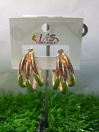 Gold-Tone Layered Hoop Earrings - LAS Fashion Jewelry