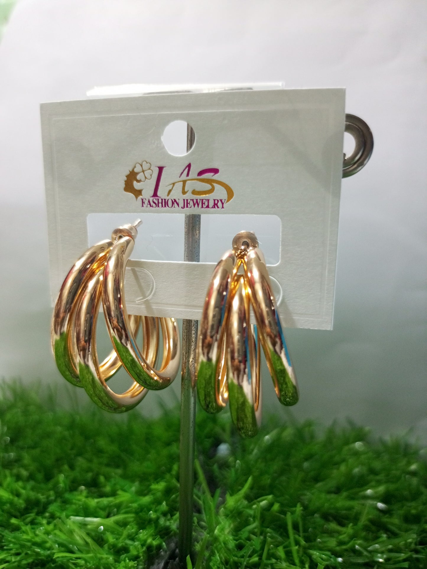 Gold-Tone Layered Hoop Earrings - LAS Fashion Jewelry