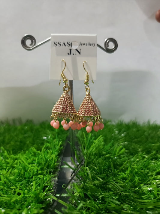 Elegant Pink Jhumka Earrings – SSAS Jewellery
