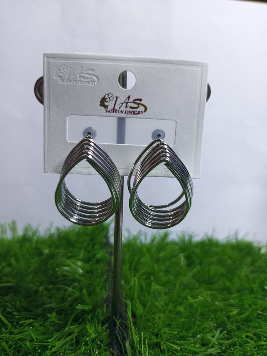 Elegant Silver-Tone Layered Teardrop Earrings – IAS Fashion Jewelry