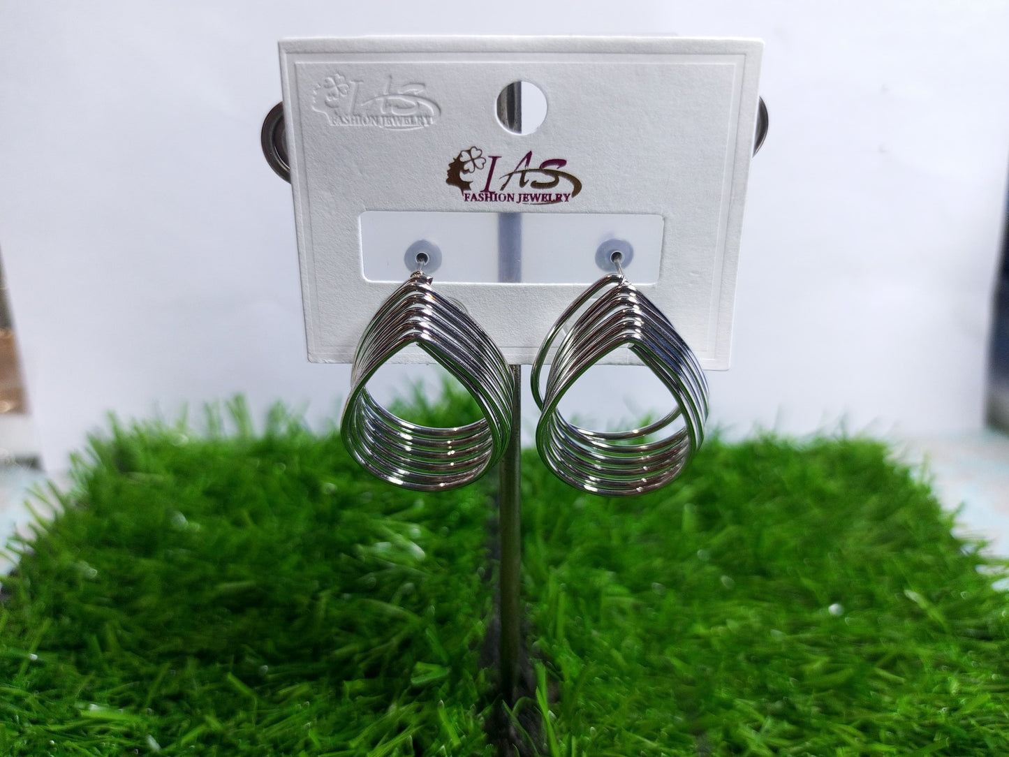 Elegant Silver-Tone Layered Teardrop Earrings – IAS Fashion Jewelry