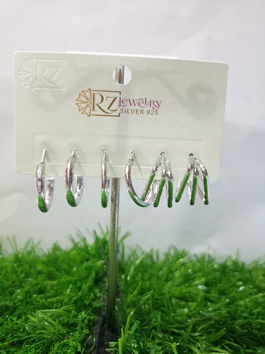 Elegant 925 Sterling Silver Hoop Earring Set – RZ Jewelry