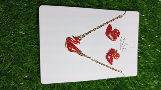 Radiant Red Swan Jewelry Set