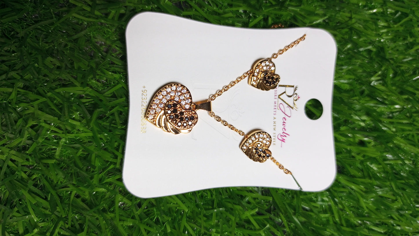 Elegant Dual-Heart Jewelry Set
